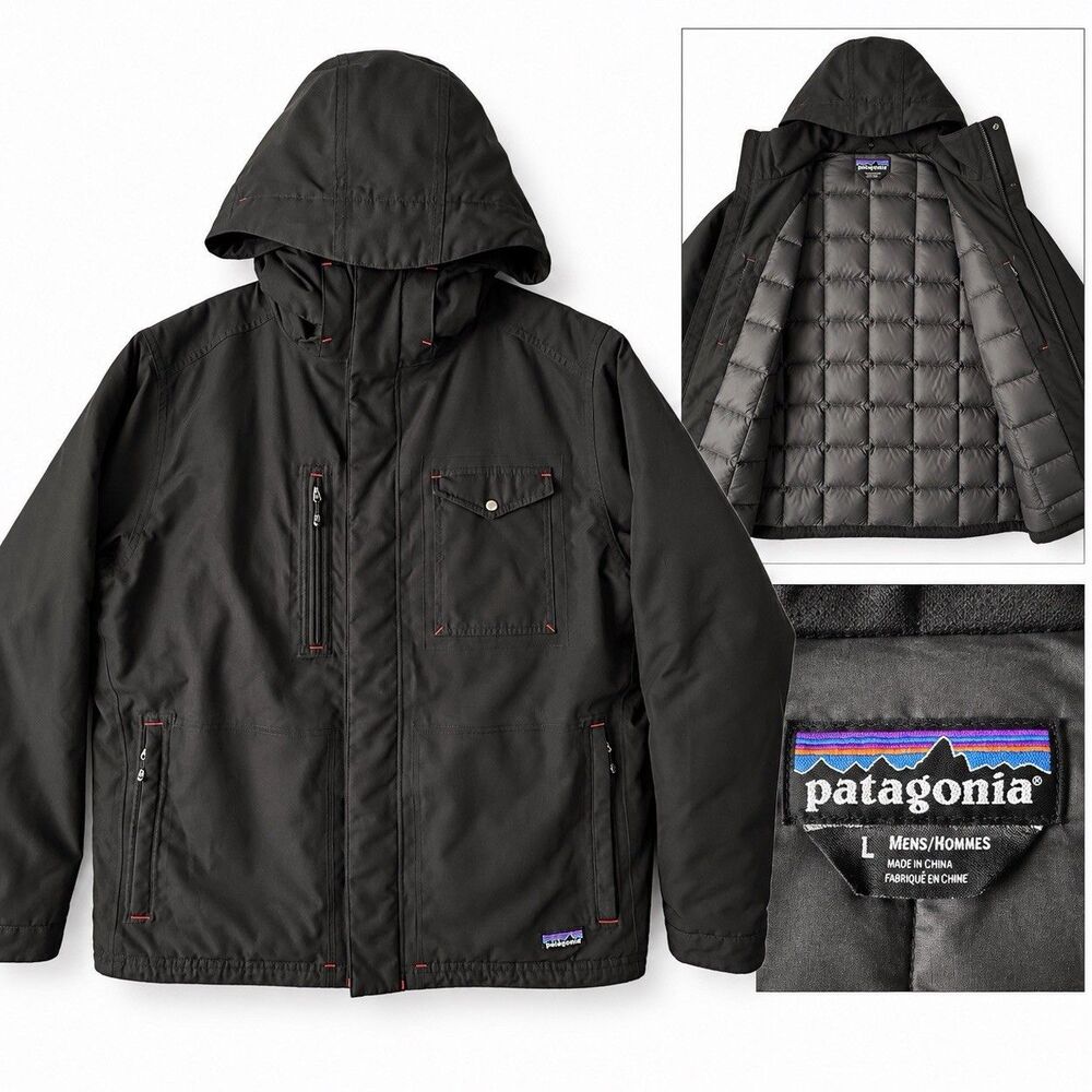 Patagonia Wanaka Down Jacket Men’s L Black H2No Waterproof Insulated Hooded
